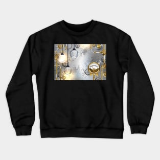 Industrial Background with Manometer and Electric Lamp Crewneck Sweatshirt